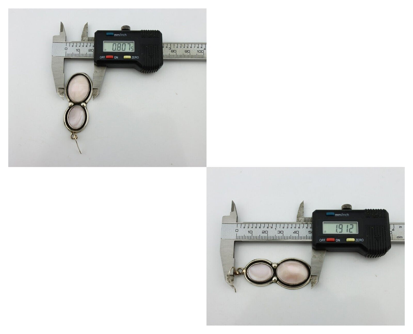 Navajo Handmade Earrings 925 Silver Pink Mussel Native American Artist C.80's