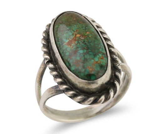 Navajo Handmade Ring 925 Silver Turquoise Native American Artist C.80's