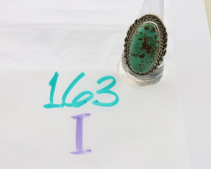 Navajo Ring 925 Sterling Turquoise Signed Billie Eagle C.80's Size 7.75