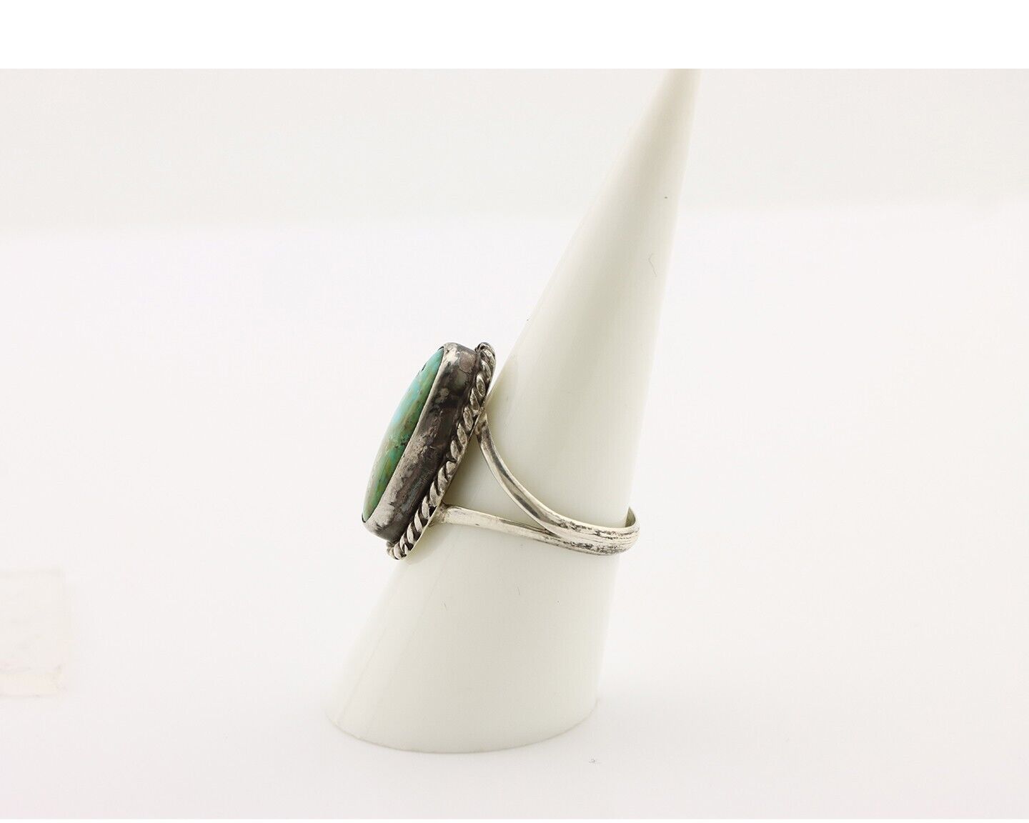 Navajo Ring 925 Silver Kingman Turquoise Artist Native American Signed C.80's