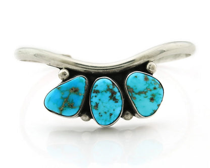Navajo Cuff Bracelet 925 Sterling Silver Turquoise Vintage Signed E Sandoval