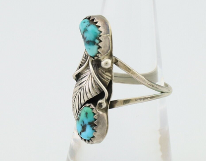 Navajo Handmade Ring 925 Silver Kingman Turquoise Native American Artist C.80's