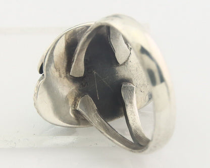 Navajo Ring 925 Sterling Bisbee Turquoise Native Artist C.80's Size 5.75
