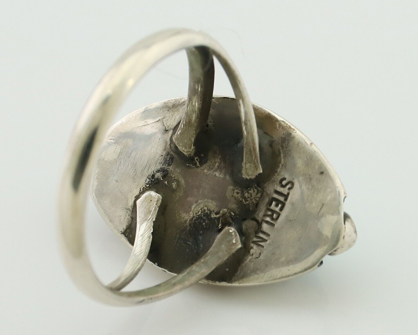 Navajo Handmade Ring 925 Silver Sleeping Beauty Artist Signed SC C.80's