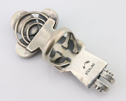 Navajo Kachina Ring 925 Silver Turquoise Artist Signed Broken Arrow C.80's