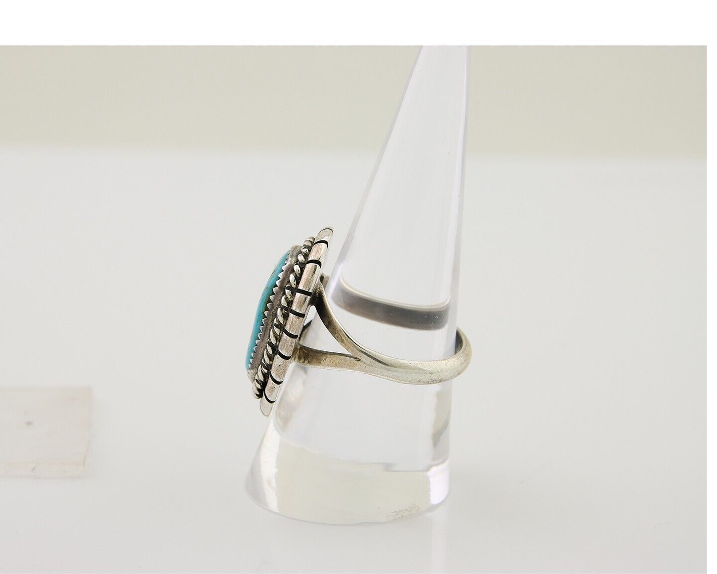 Navajo Handmade Ring 925 Silver Turquoise Signed Tom Willeto C.80's