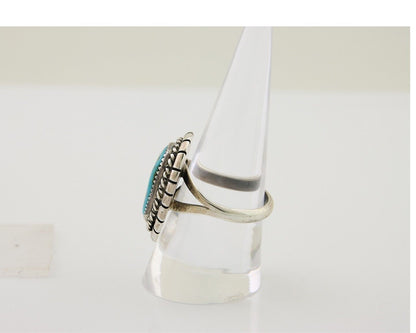 Navajo Handmade Ring 925 Silver Turquoise Signed Tom Willeto C.80's