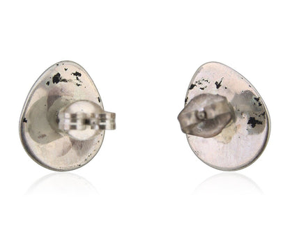 Navajo Paw Earrings 925 Silver Turquoise Native American Artist C.80's