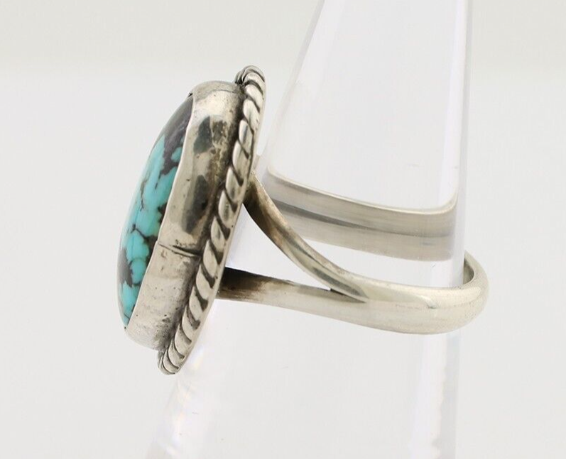 Navajo Ring 925 Silver Natural Blue Turquoise Native American Artist C.80's