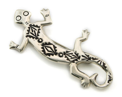 Navajo Handmade Lizard Pin Sterling Silver Vintage Artist