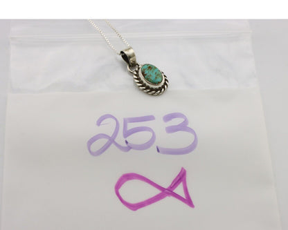 Navajo Necklace 925 Silver Natural Kingman Turquoise Native Artist C.2008