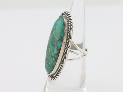 Navajo Ring 925 Silver Blue Turquoise Artist Signed William Denetdale C.80's