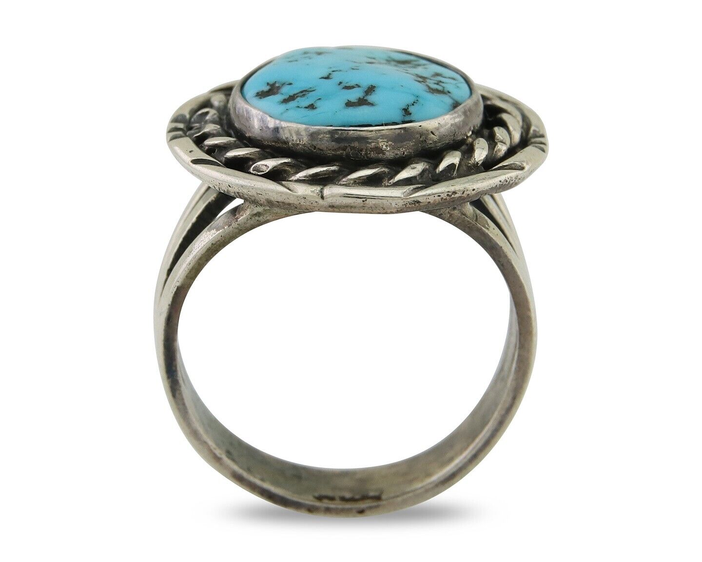 Navajo Handmade Ring 925 Silver Turquoise Native Artist C.80's