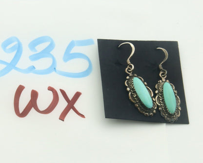 Navajo Earrings 925 Silver Natural Turquoise Native Artist C.80's