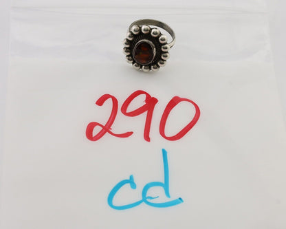 Navajo Handmade Ring 925 Silver Natural Fire Opal Native Artist Size 6.75 C.80's
