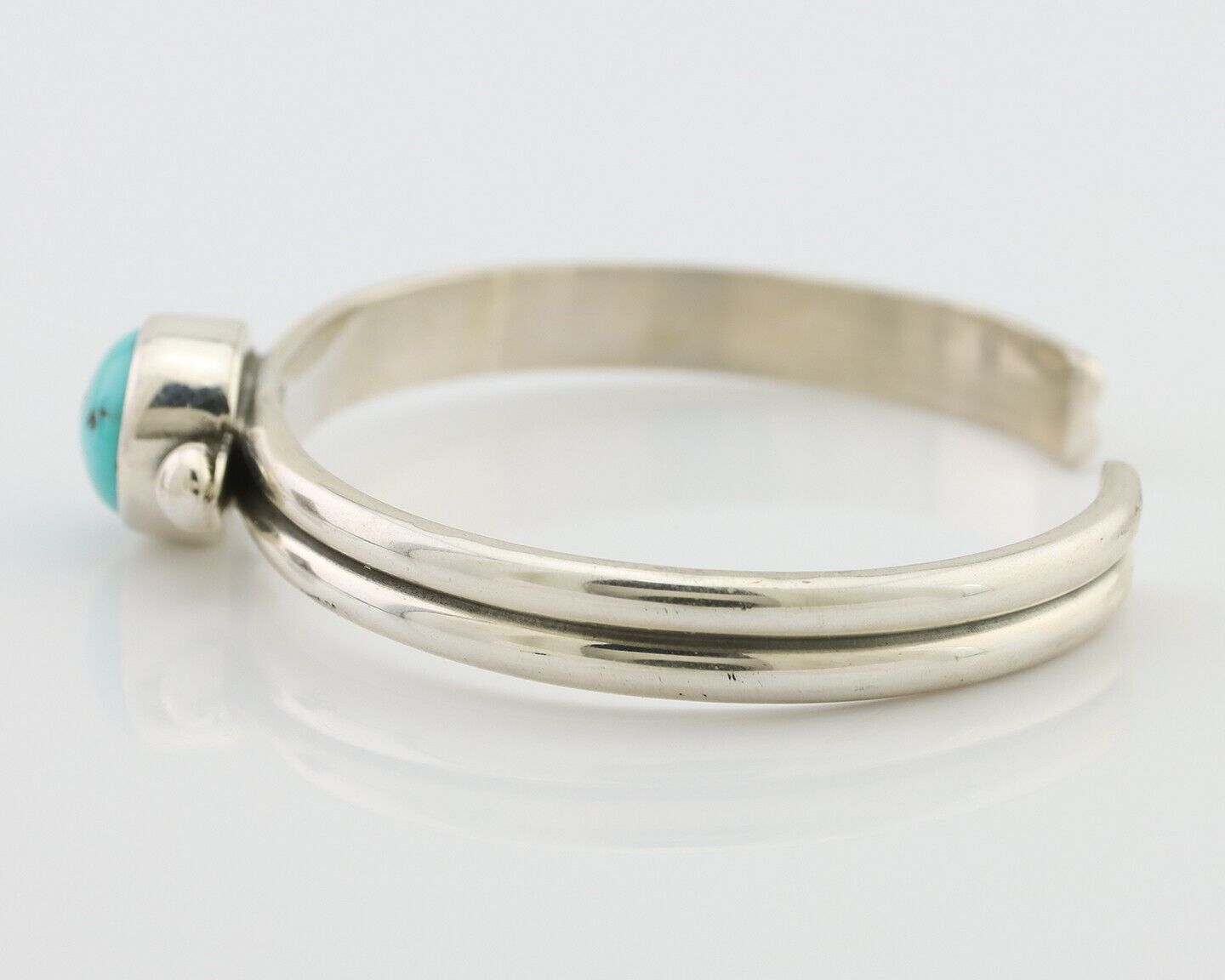 Navajo Cuff Bracelet 925 Silver Natural Blue Turquoise Native American C.80's