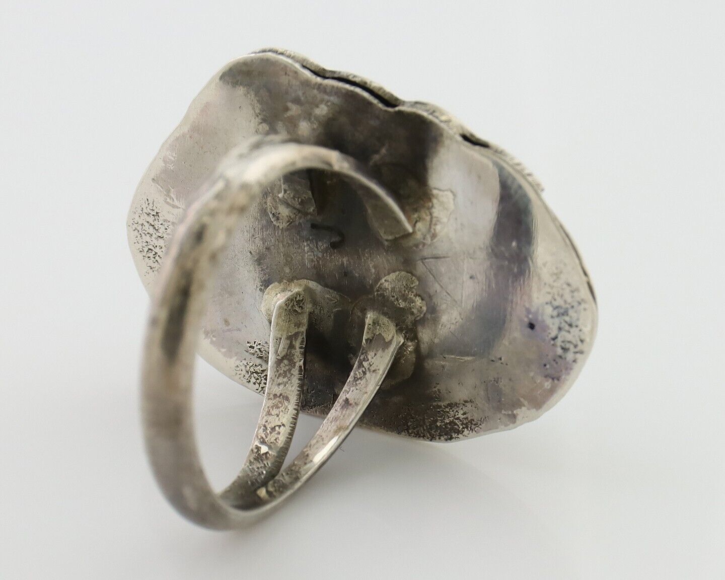Navajo Handmade Ring 925 Silver Natural Turquoise Signed Jason Livingston C.80's