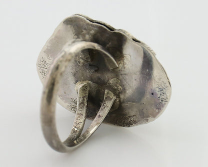 Navajo Handmade Ring 925 Silver Natural Turquoise Signed Jason Livingston C.80's
