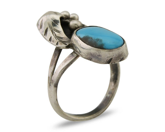 Navajo Handmade Ring 925 Silver Turquoise Native American Artist C.80's