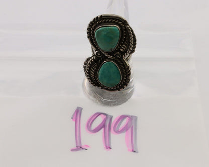 Navajo Handmade Ring 925 Silver Natural Tuquoise Native American Artist C.80's