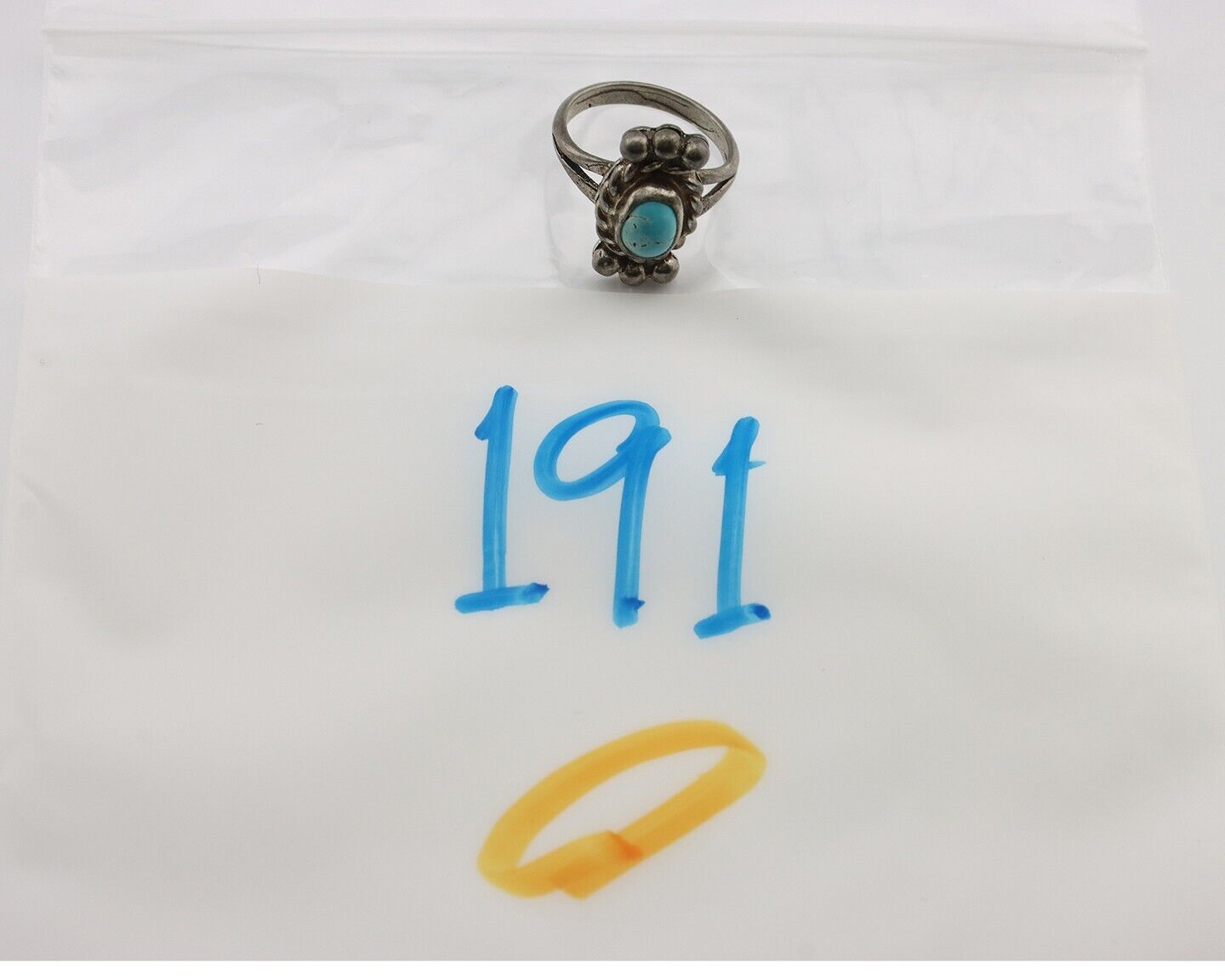 Navajo Ring 925 Silver Natural Blue Turquoise Native American Artist C.1980's