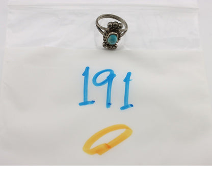 Navajo Ring 925 Silver Natural Blue Turquoise Native American Artist C.1980's