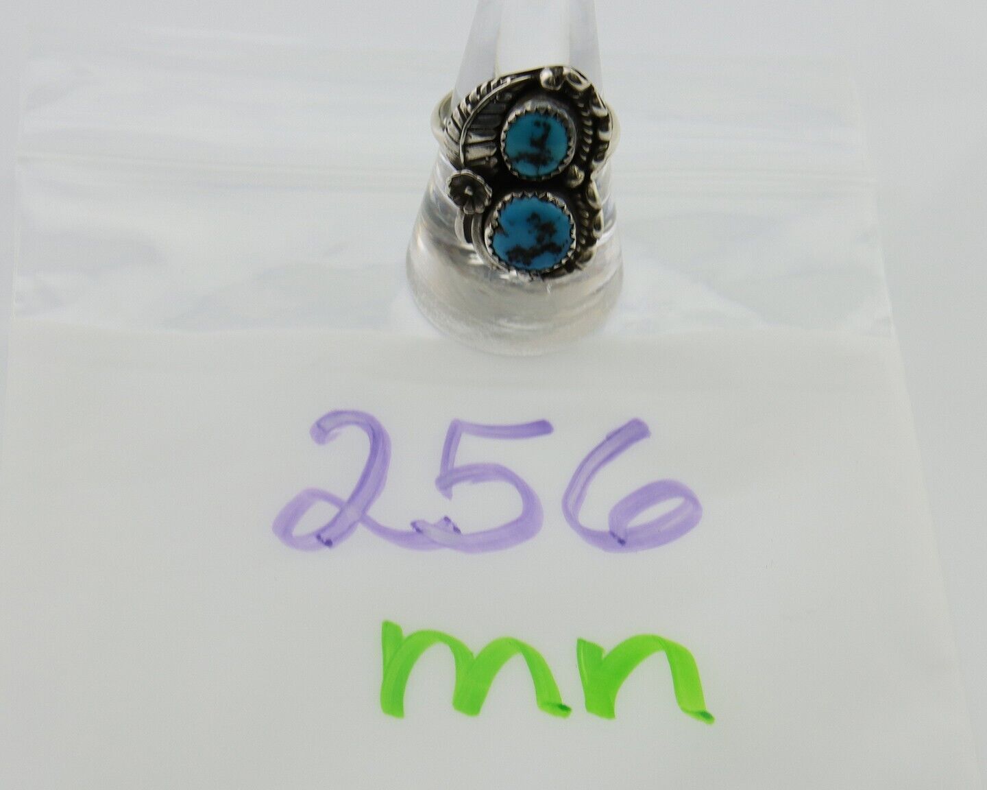 Navajo Ring 925 Silver Blue Turquoise Artist Signed SE C.80's