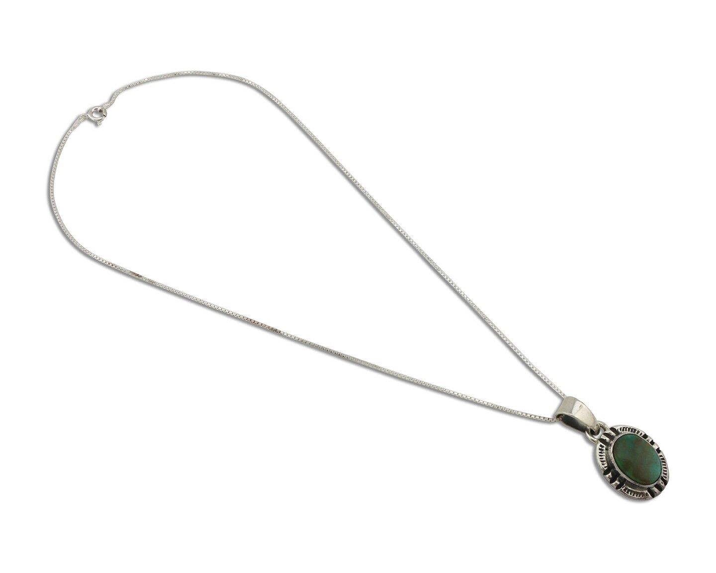 Navajo Necklace 925 Silver Arizona Turquoise Handmade Signed Gecko C.90's