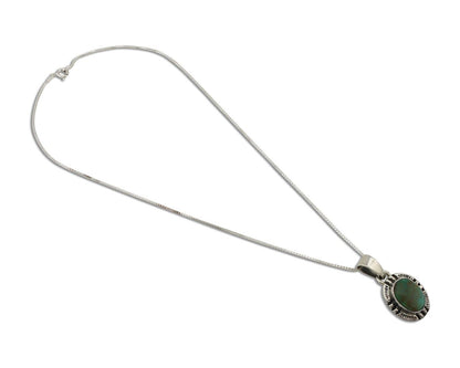 Navajo Necklace 925 Silver Arizona Turquoise Handmade Signed Gecko C.90's