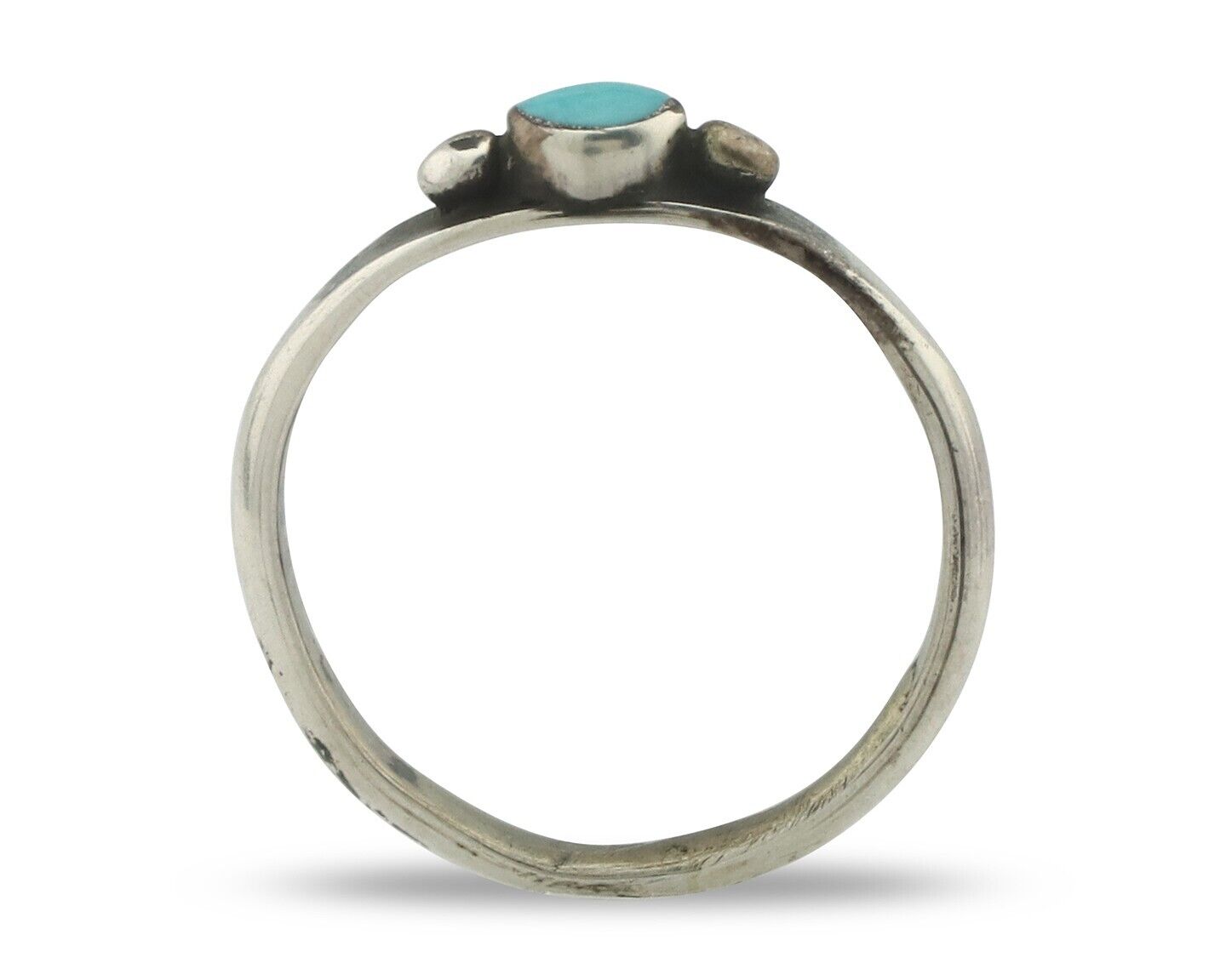 Navajo Ring .925 Silver Sleeping Beauty Turquoise Native American Artist C.80's