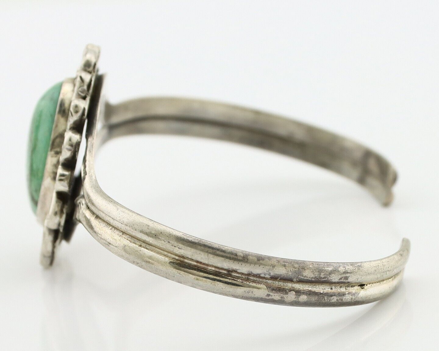 Navajo Bracelet 925 Silver Natural Turquoise Artist Signed L Platero C.80's