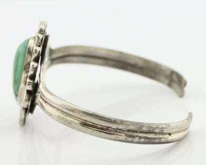 Navajo Bracelet 925 Silver Natural Turquoise Artist Signed L Platero C.80's