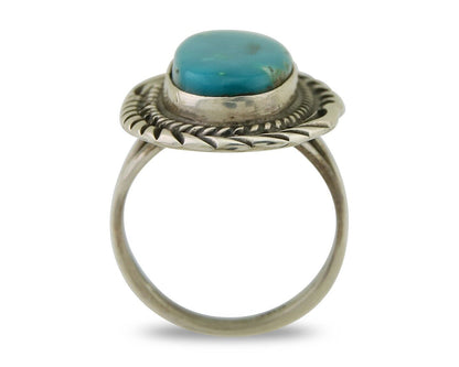 Navajo Ring 925 Sterling Silver Turquoise Native American Artist C.80's