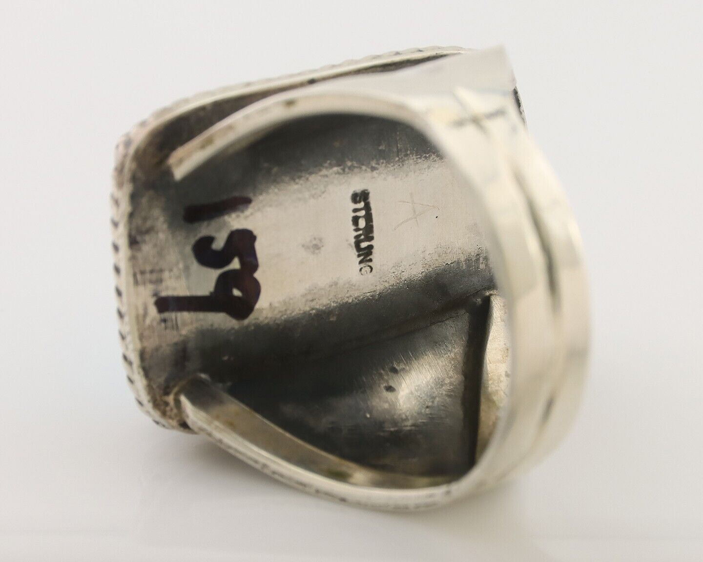 Navajo Ring 925 Silver Natural Turquoise Native American Artist C.80's