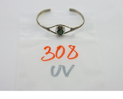Navajo Cuff Bracelet 925 Silver Turquoise Cuff Native American Artist C.80's