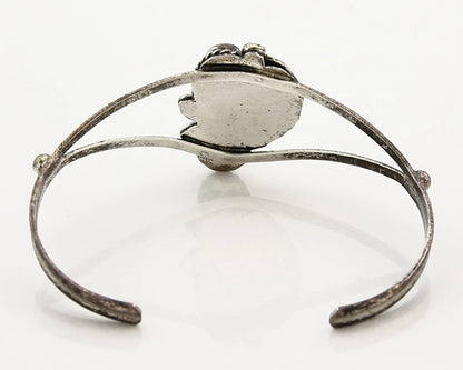 Navajo Cuff Bracelet Sterling Silver Gemstone Native American Artist C.80's