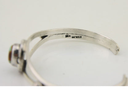 Navajo Bracelet 925 Silver Blue Turquoise Artist Signed Gecko C.80's