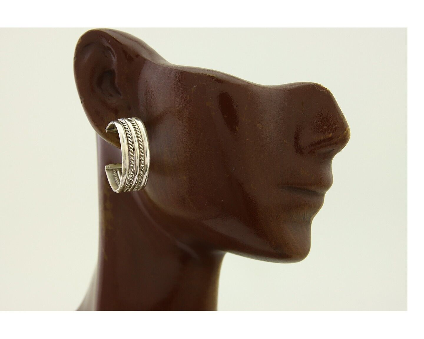 Navajo Earrings 925 Silver Half Hoop Handmade Native American Artist C.80's