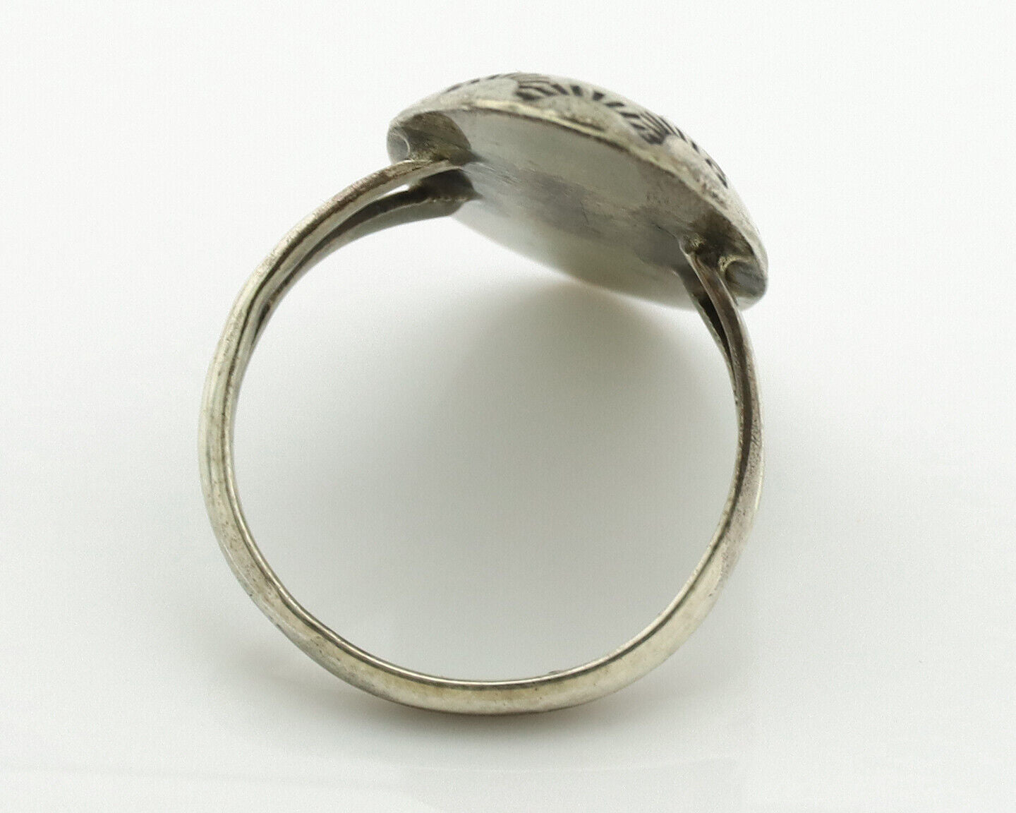 Navajo Ring .925 Silver Sleeping Beauty Turquoise Native Artist C.1980's