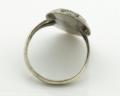 Navajo Ring .925 Silver Sleeping Beauty Turquoise Native Artist C.1980's