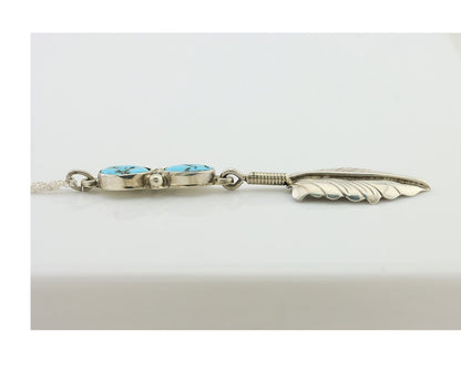 Navajo Turquoise Necklace 925 Silver Artist Signed M Montoya C.80's