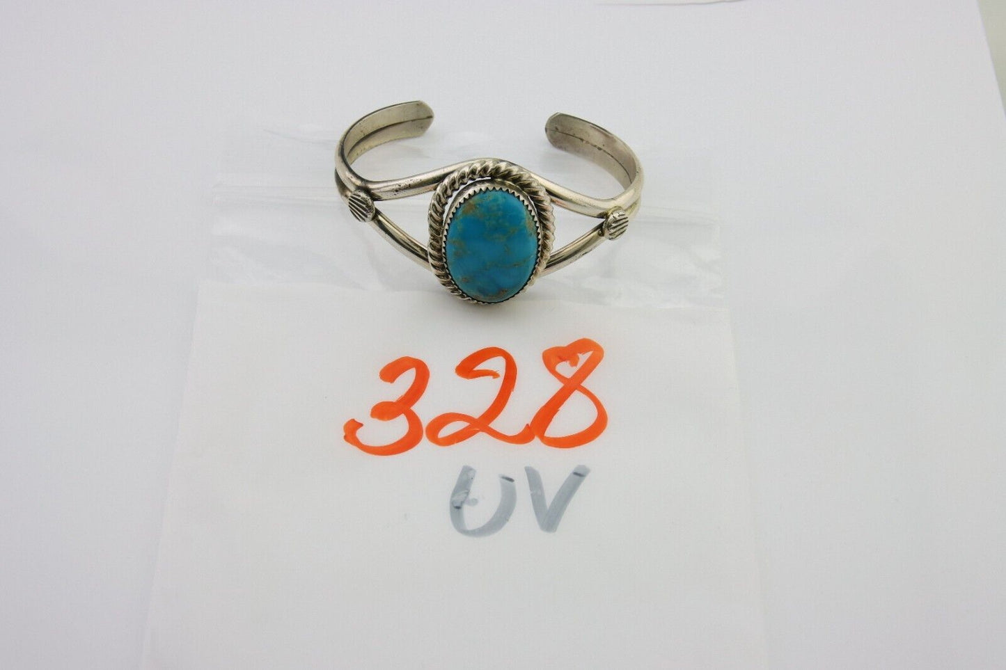 Navajo Bracelet 925 Silver Cuff Turquoise Handmade Artist Signed MM Rogers C80's