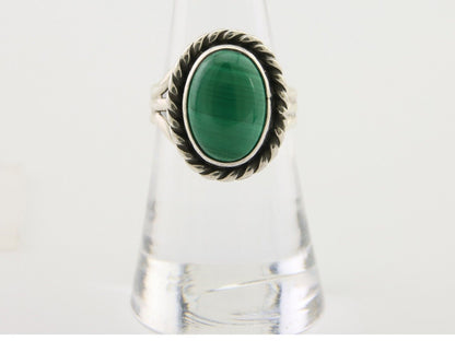 Navajo Ring 925 Silver Natural Malachite Native American Artist C.80's