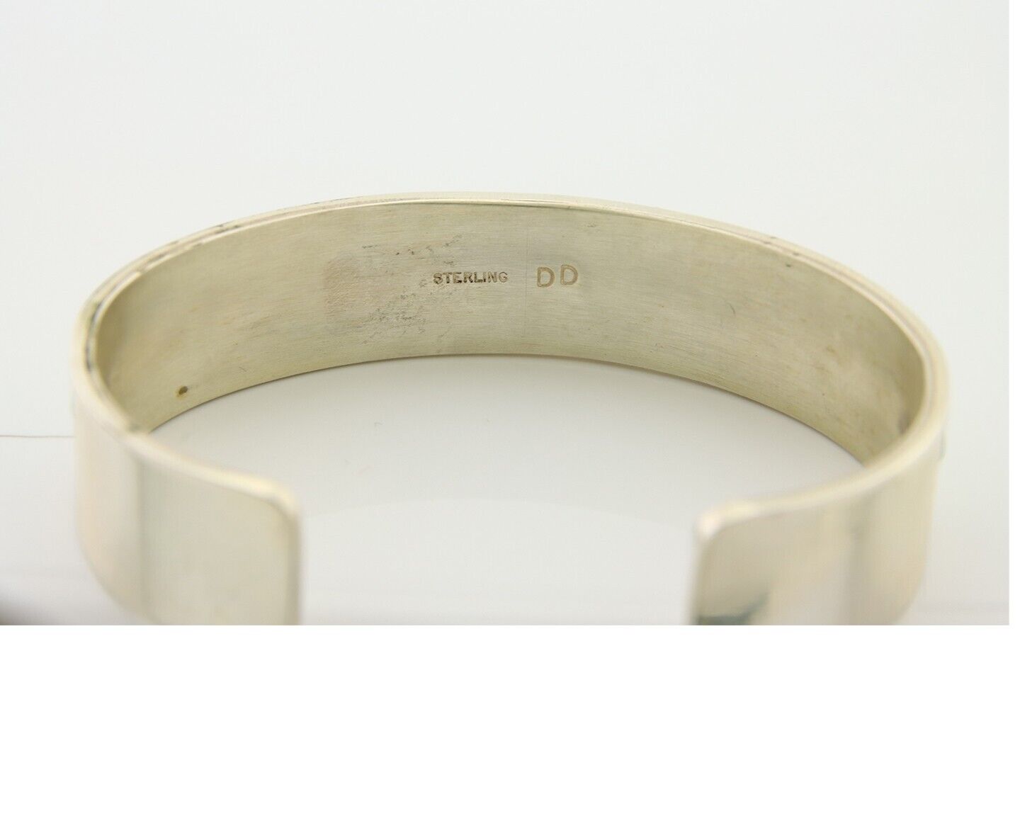 Navajo Bracelet 925 Silver Opal Cuff Artist Signed DD C.80's