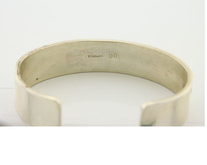 Navajo Bracelet 925 Silver Opal Cuff Artist Signed DD C.80's