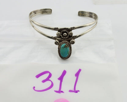 Navajo Bracelet 925 Silver Kingman Turquoise Artist Native American C.80's