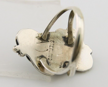 Navajo Ring 925 Sterling Silver Natural Turquoise Native American Artist C.80's