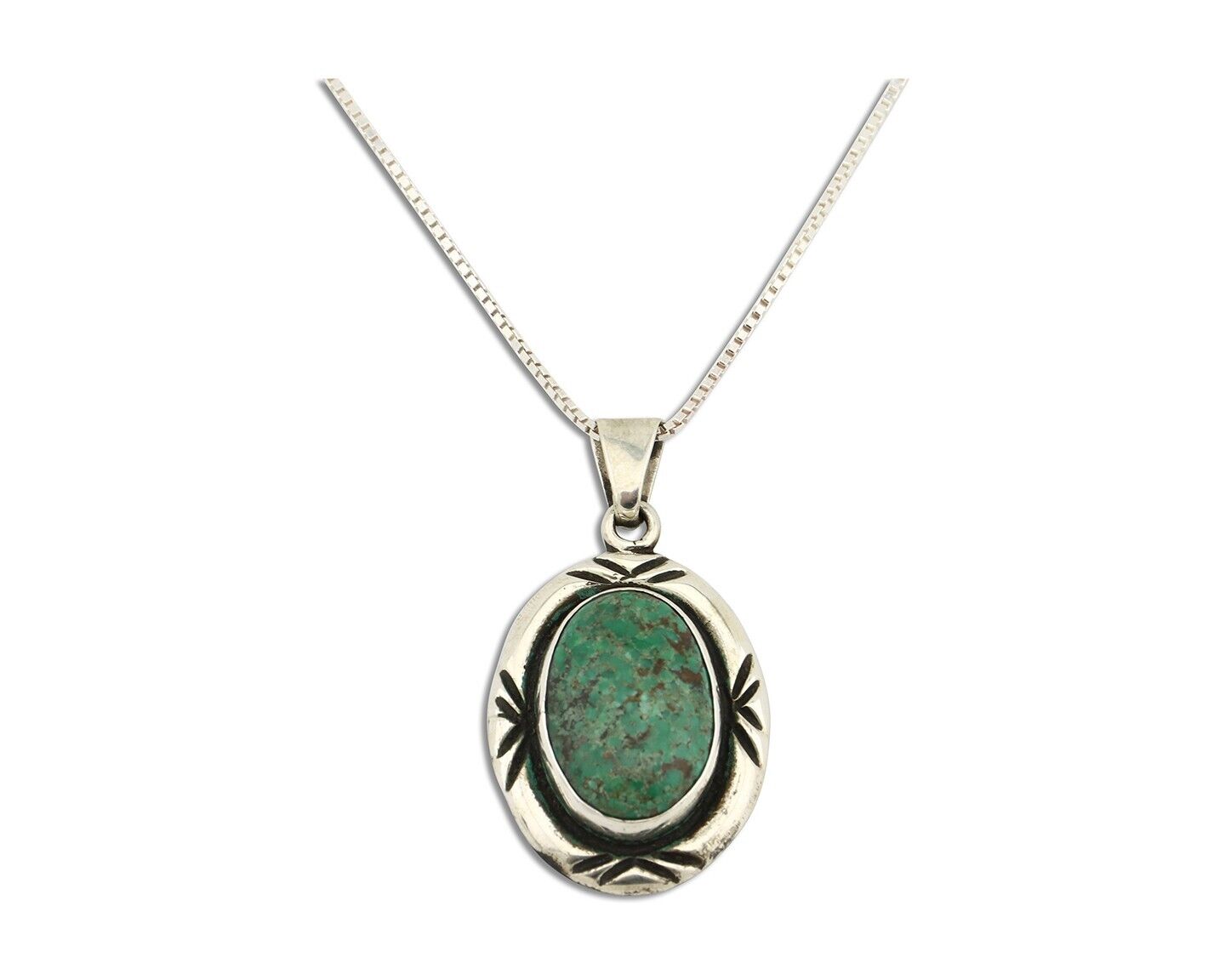 Navajo Necklace 925 Silver Green Turquoise Signed C Montoya C.80's
