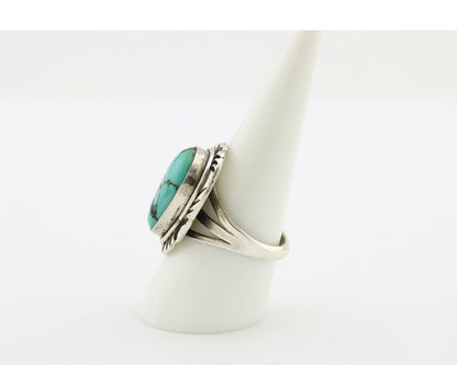 Navajo Ring 925 Silver Natural Mined Turquoise Native American Artist C.80's