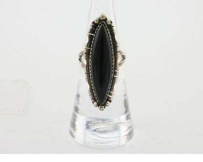 Navajo Handmade Ring 925 Silver Black Onyx Native American Artist C.80's